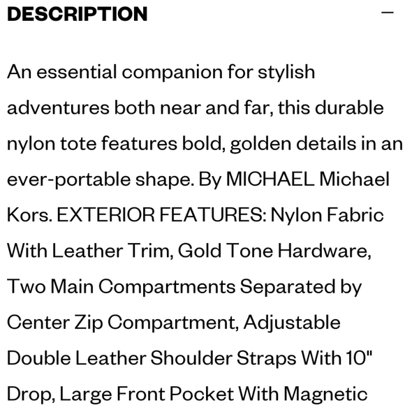 NWOT Michael Kors Jet Setter nylon tote w leather - Picture 14 of 15